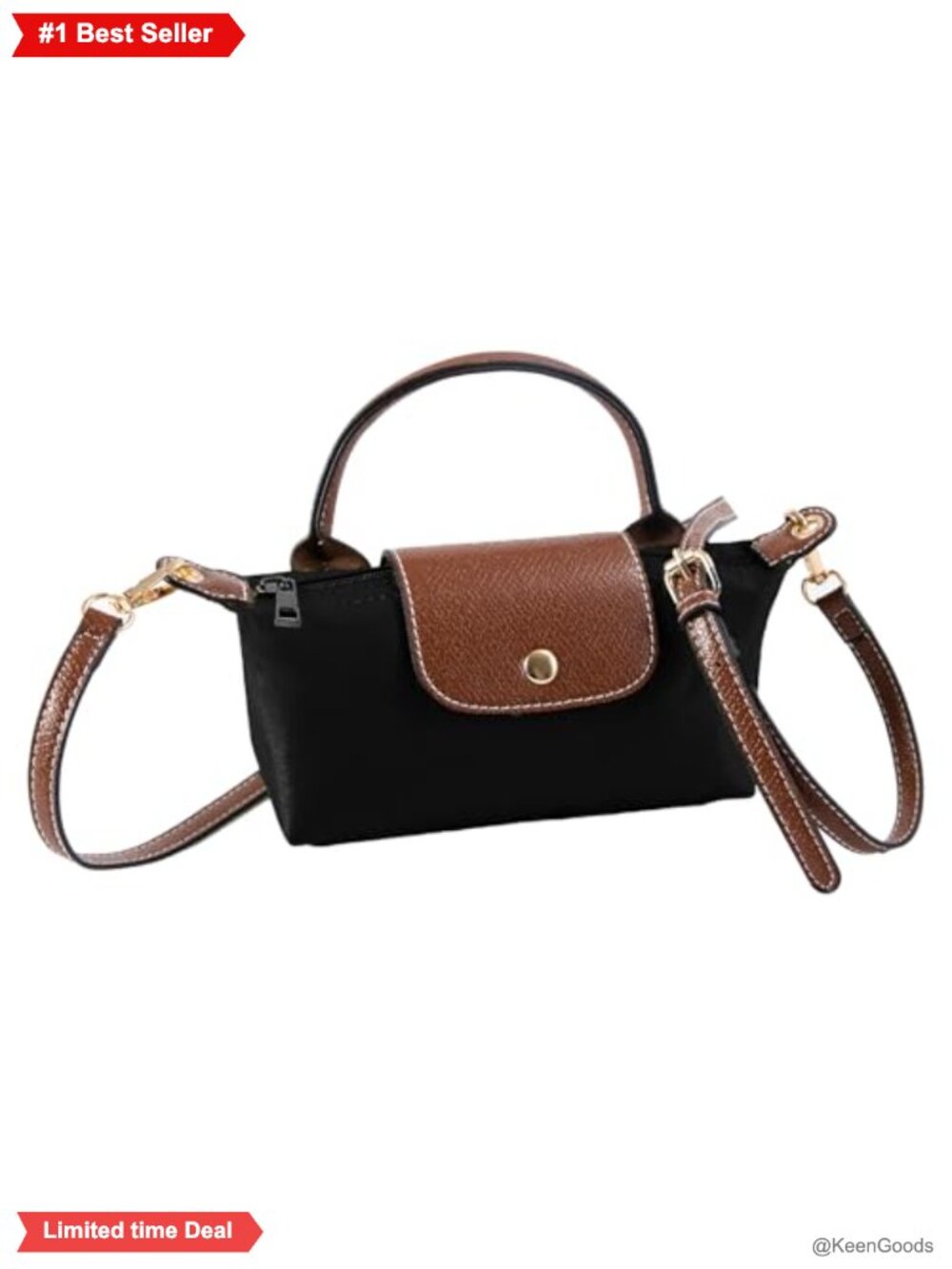 Nylon Mini Crossbody Bag Water-Resistant Adjustable Strap